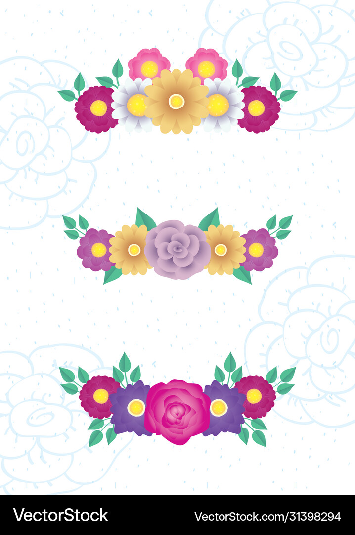 Flowers and leafs decorative frames Royalty Free Vector