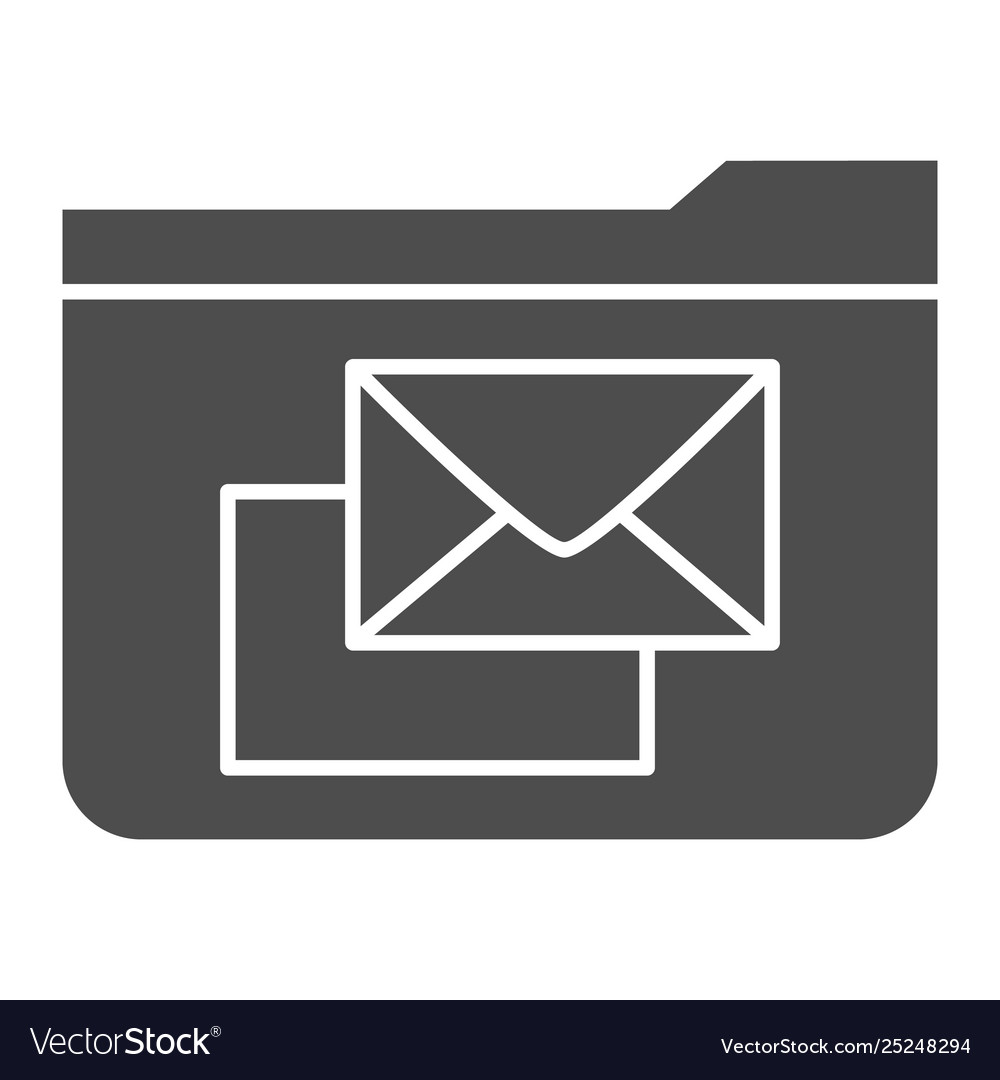 Folder for mail solid icon with envelope