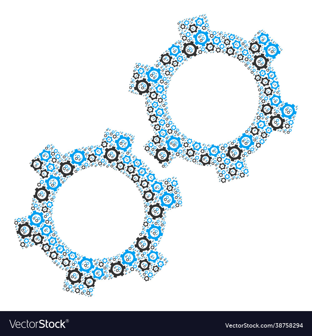 Gears recursive mosaic itself items vector image Gears recursive mosaic itself items