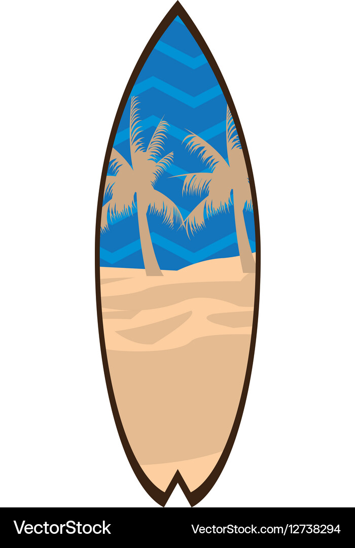 Isolated colored surfboard Royalty Free Vector Image