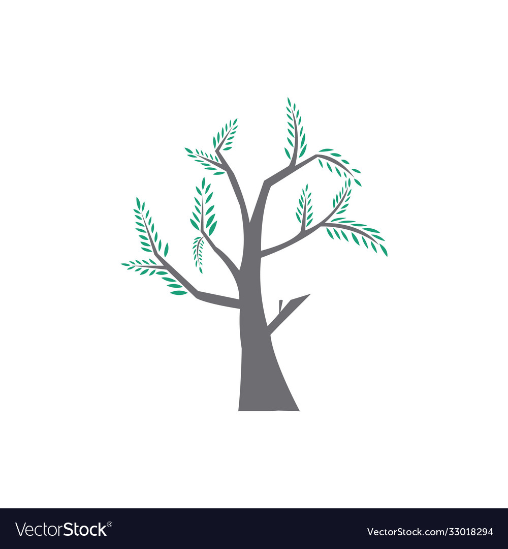 Large tree simple color design Vector Image Large tree simple color design