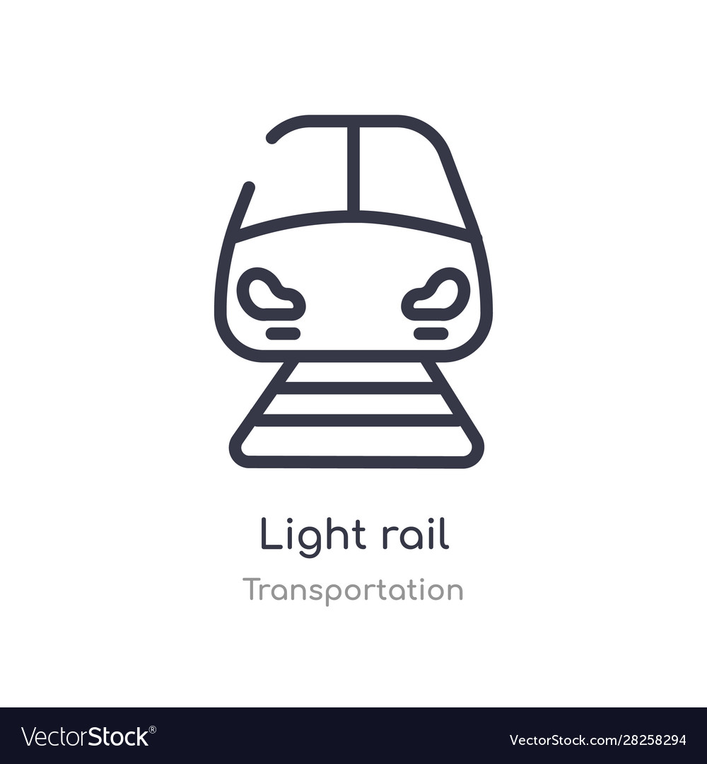 Light rail outline icon isolated line from