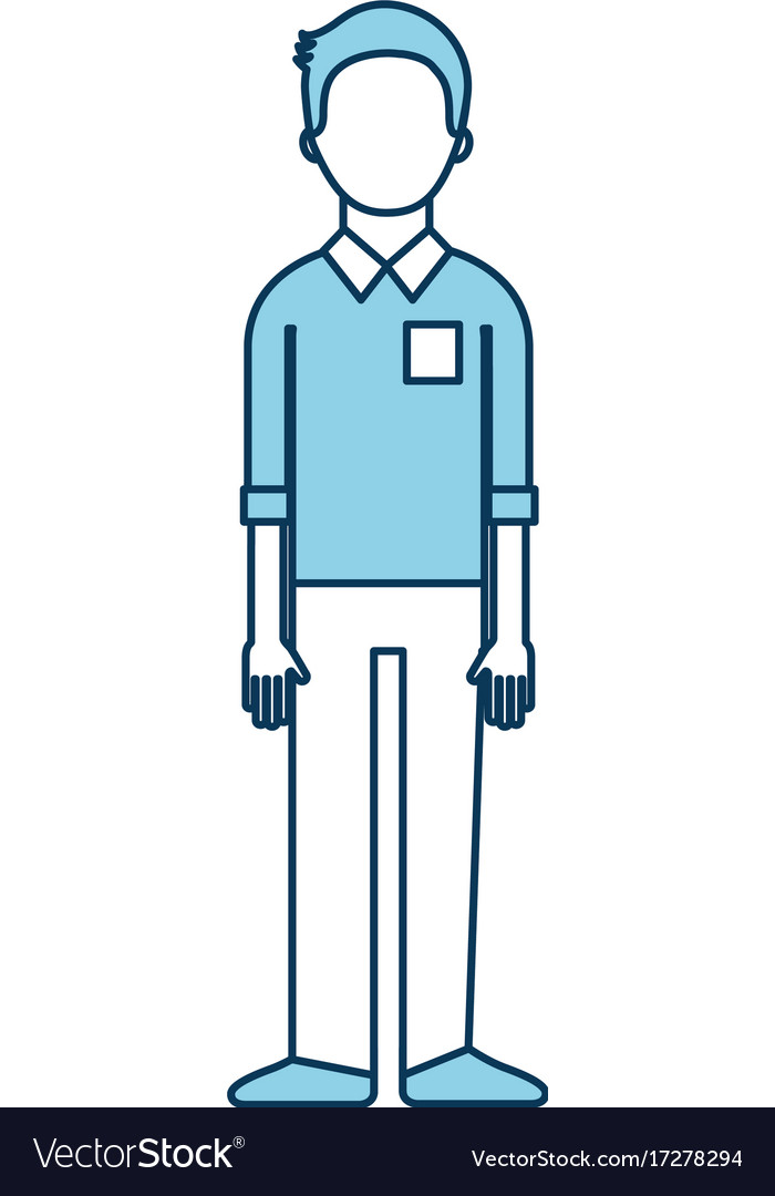 Male avatar cartoon standing character man Vector Image