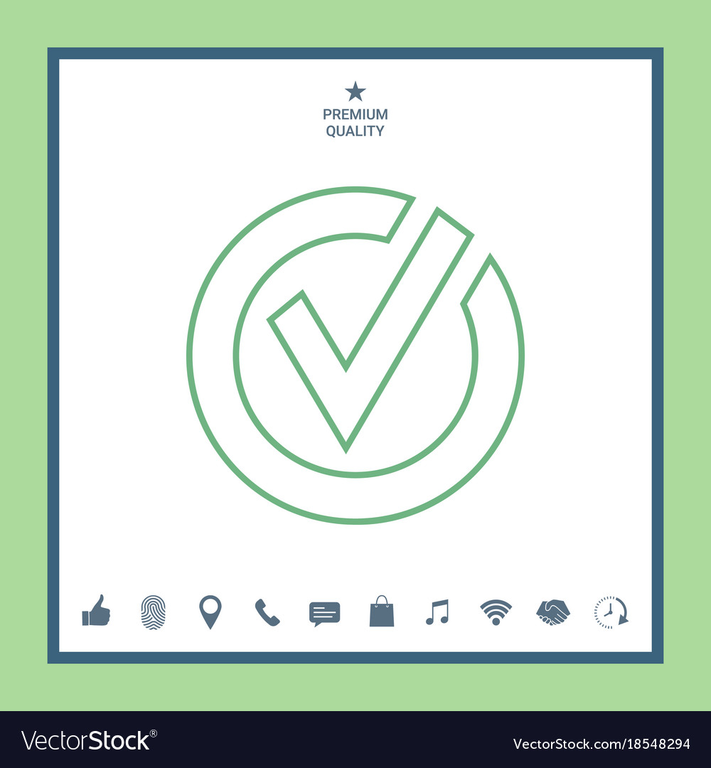 Rounded check mark line icon