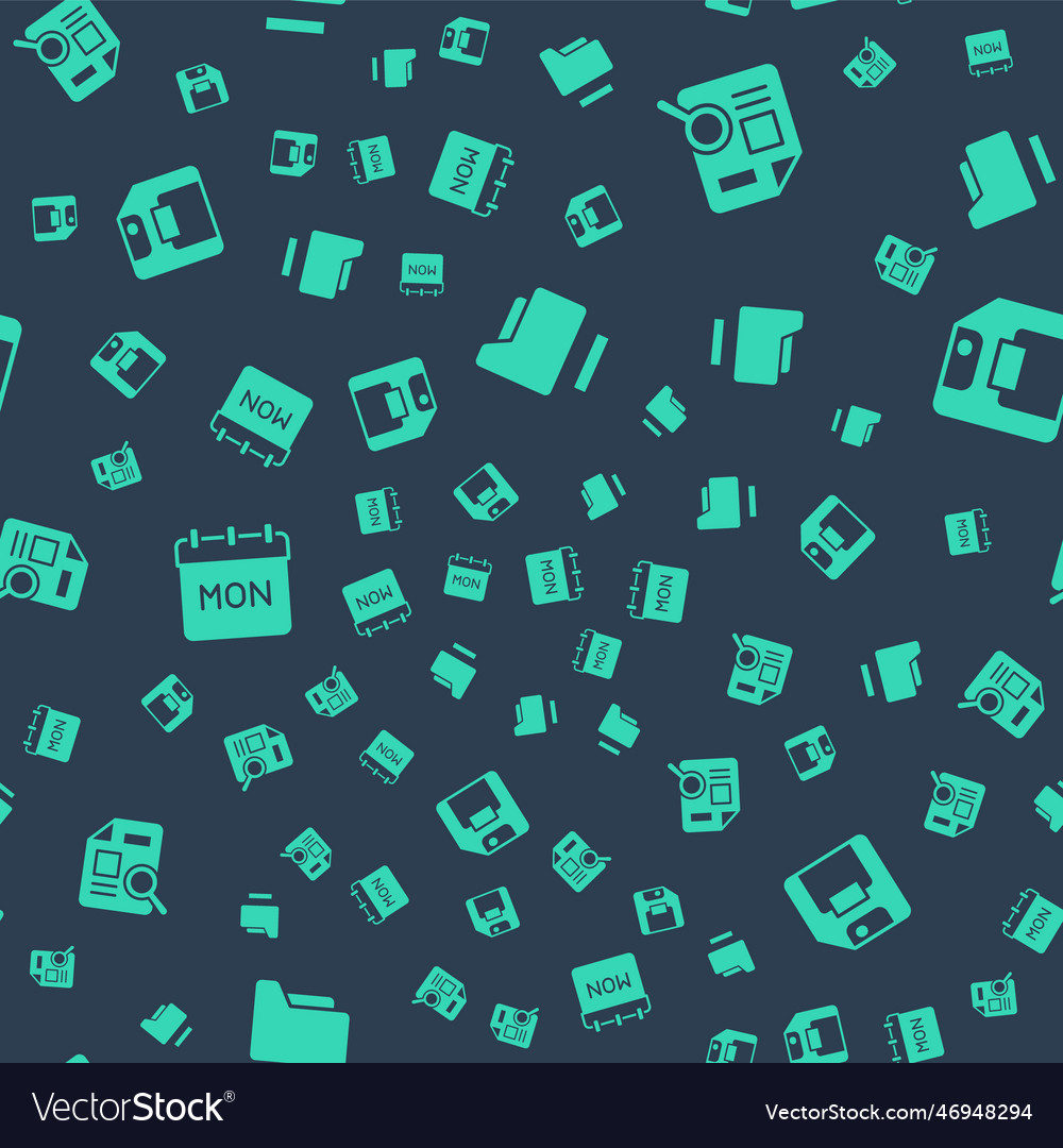 Set document folder with graph chart calendar vector image Set document folder with graph chart calendar
