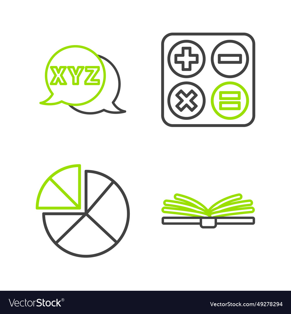 Set line open book graph schedule chart diagram