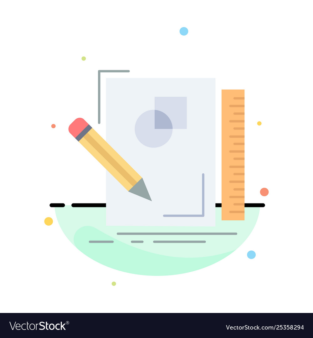 Sketch sketching design draw geometry flat color vector image Sketch sketching design draw geometry flat color