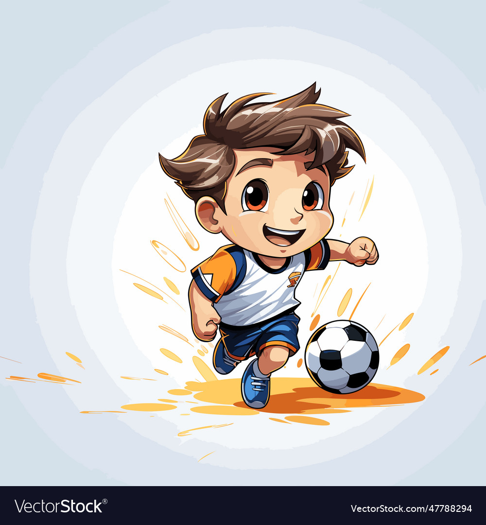 Soccer player hand-drawn comic football