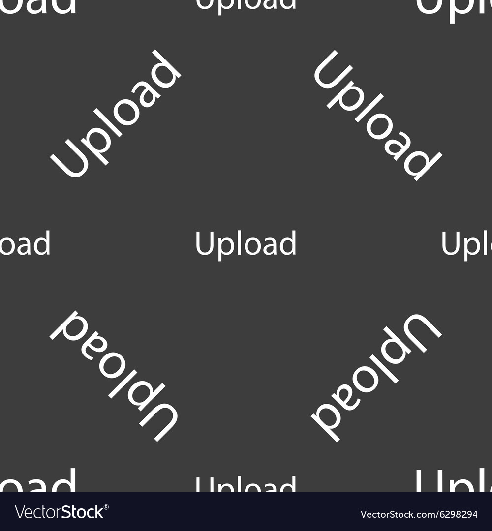 Upload sign icon load symbol seamless pattern