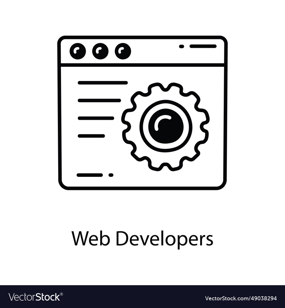 Web-Entwickler doodle semi solid icon design