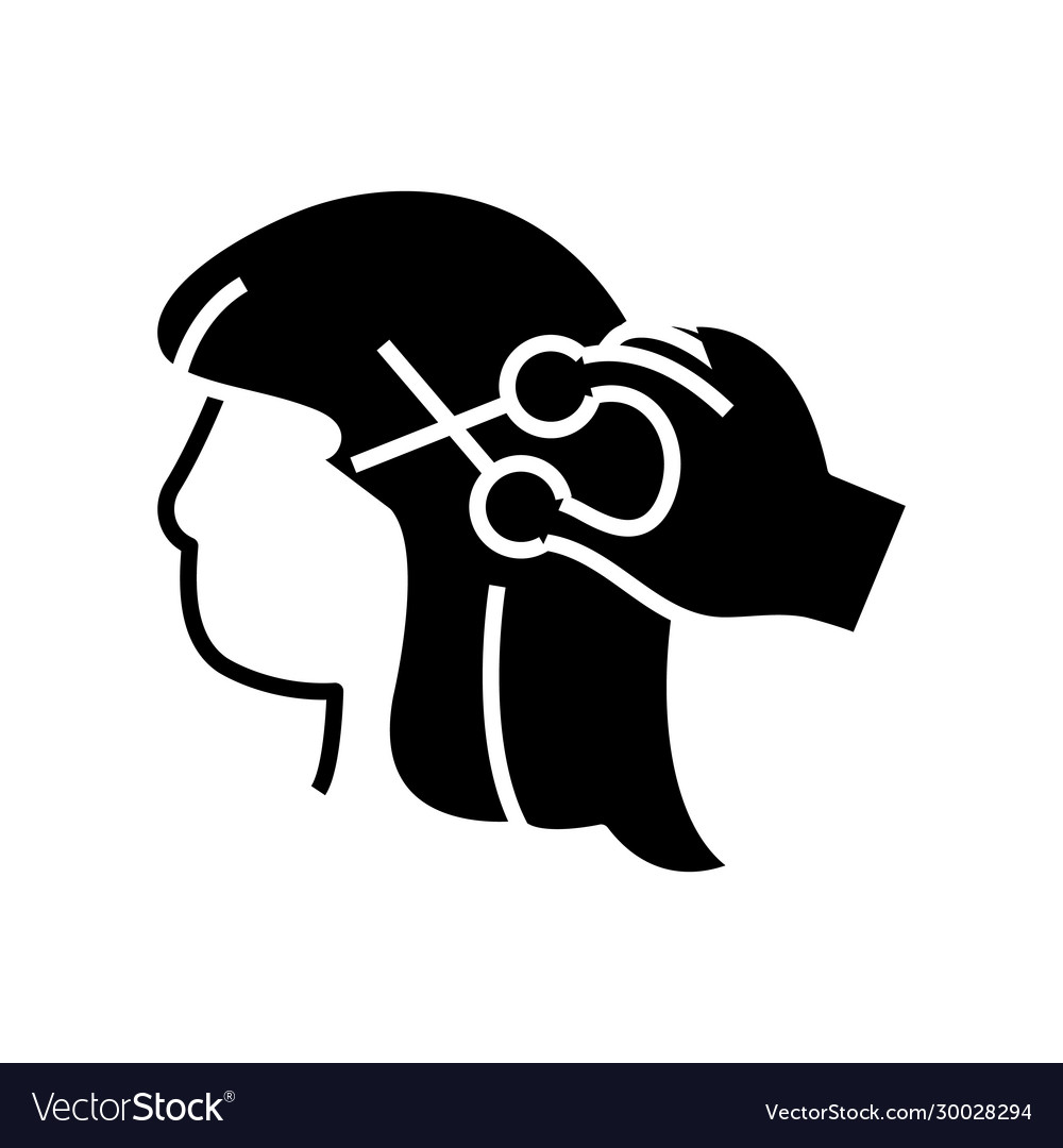 Women haircut line icon concept sign outline