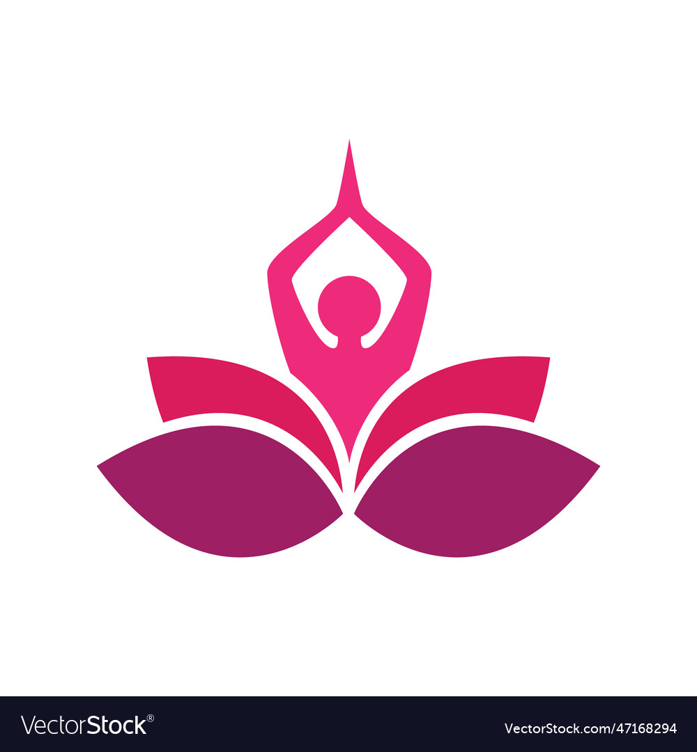 Women leaves flower yoga wellness spa logo design Vector Image