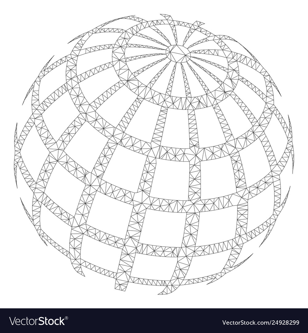 Abstract sphere grid polygonal frame mesh vector image Abstract sphere grid polygonal frame mesh