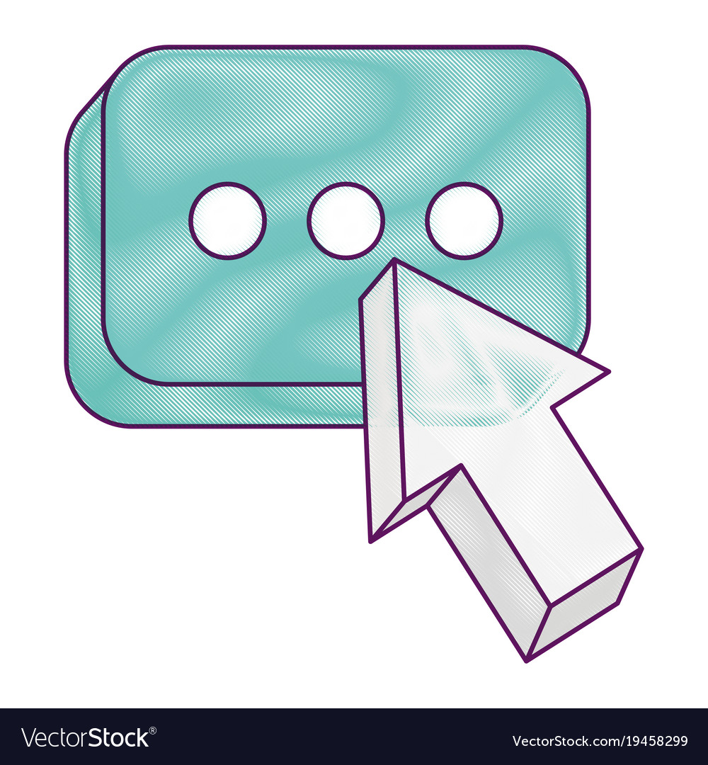 Arrow cursor with message button icon