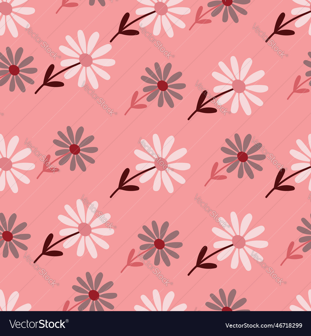 Aster flower seamless pattern little chamomile Vector Image