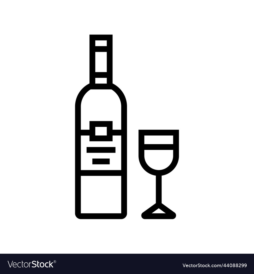 Cabernet sauvignon red wine line icon Royalty Free Vector