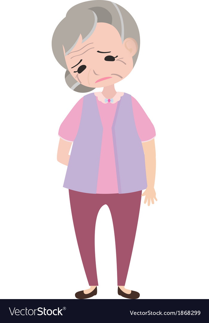 Download Depressed old woman Royalty Free Vector Image - VectorStock