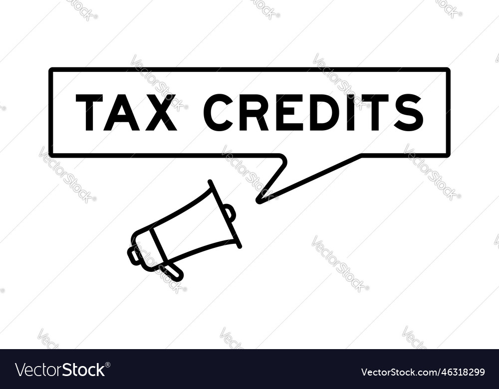 Megaphone icon with speech bubble in word tax