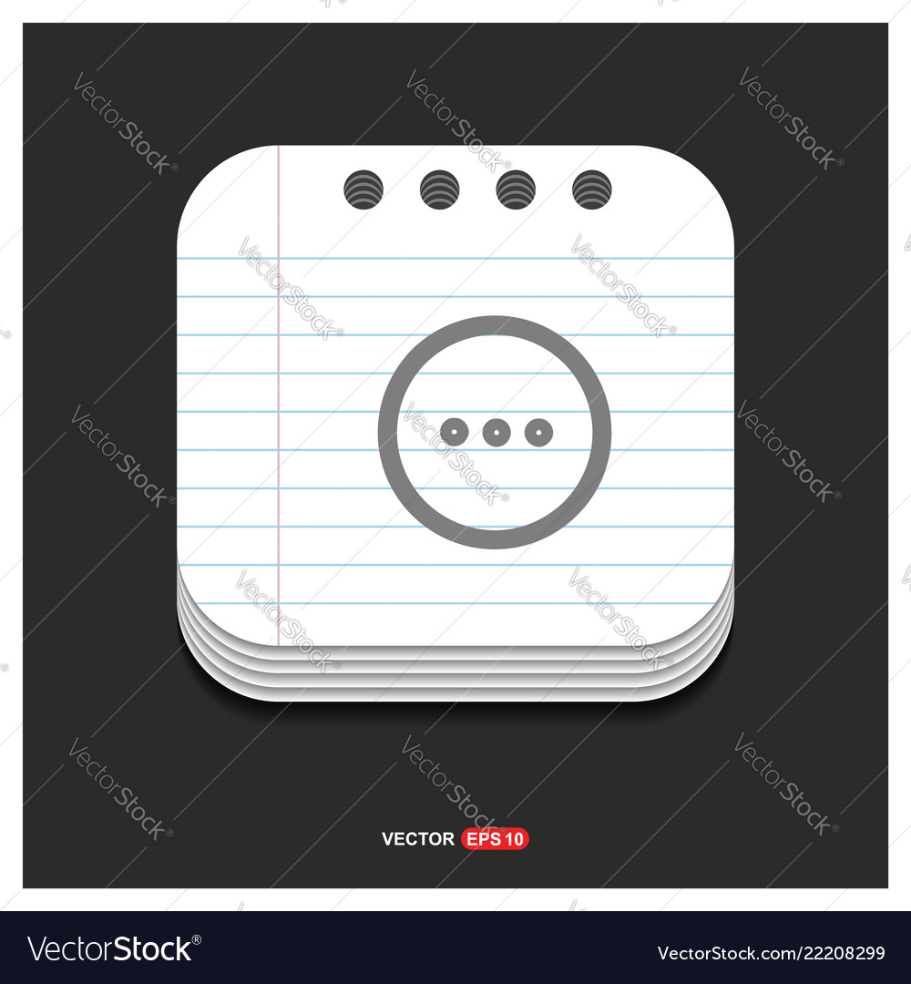 Menu icon gray on notepad style template eps