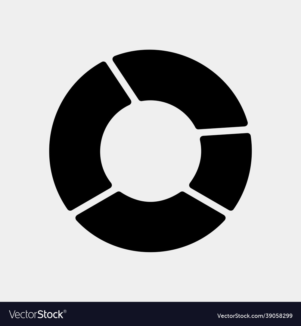 Pie chart icon in solid style for any projects vector image Pie chart icon in solid style for any projects