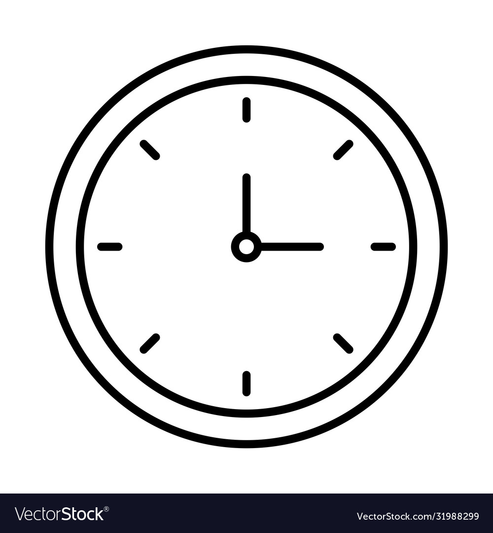 Round clock time line and fill style icon