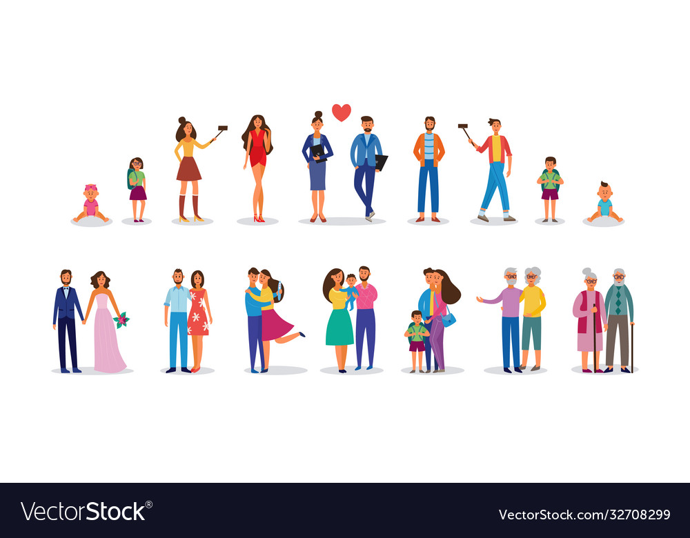 stages-family-development-and-life-cycle-flat-vector-image