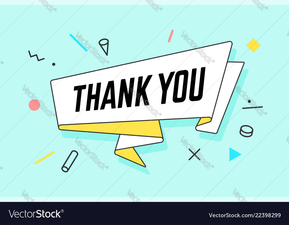 Than you ribbon banner with text thank you Vector Image