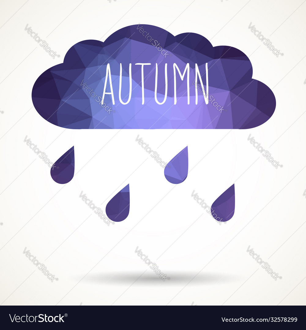 Triangular cloud with rain Vector Image Triangular cloud with rain