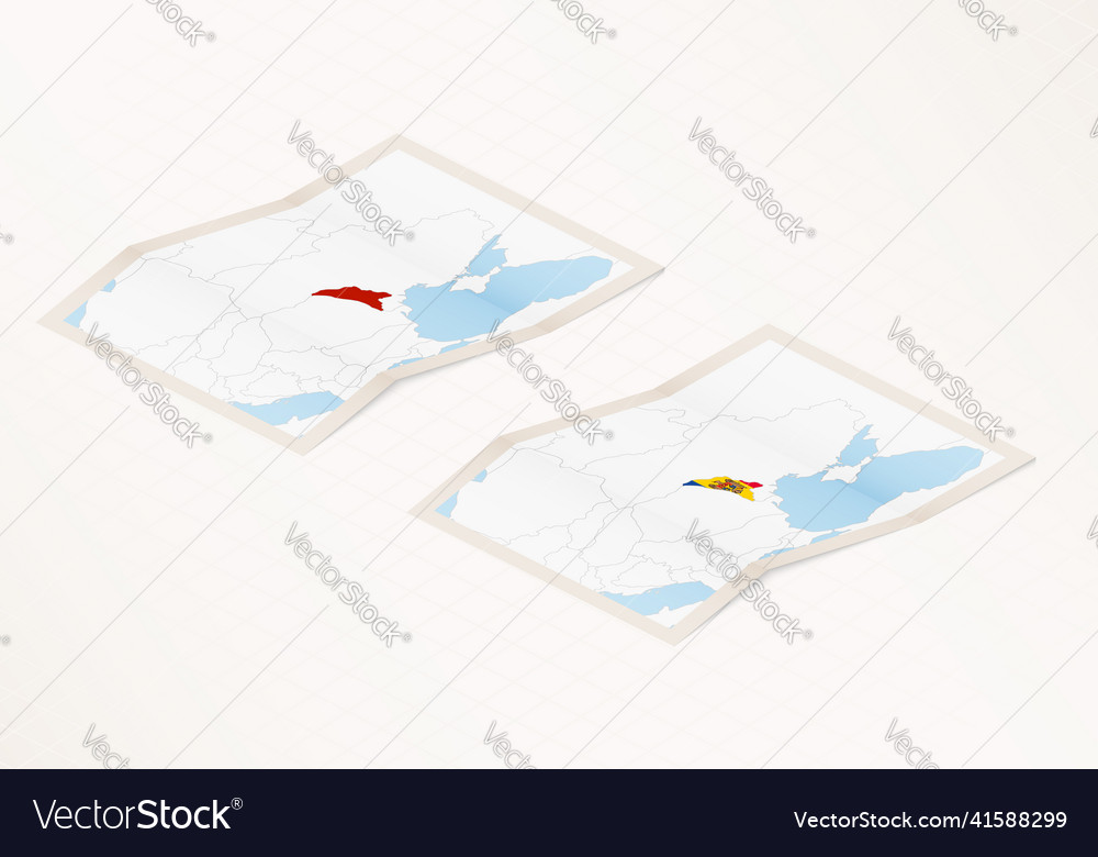 Two versions of a folded map moldova