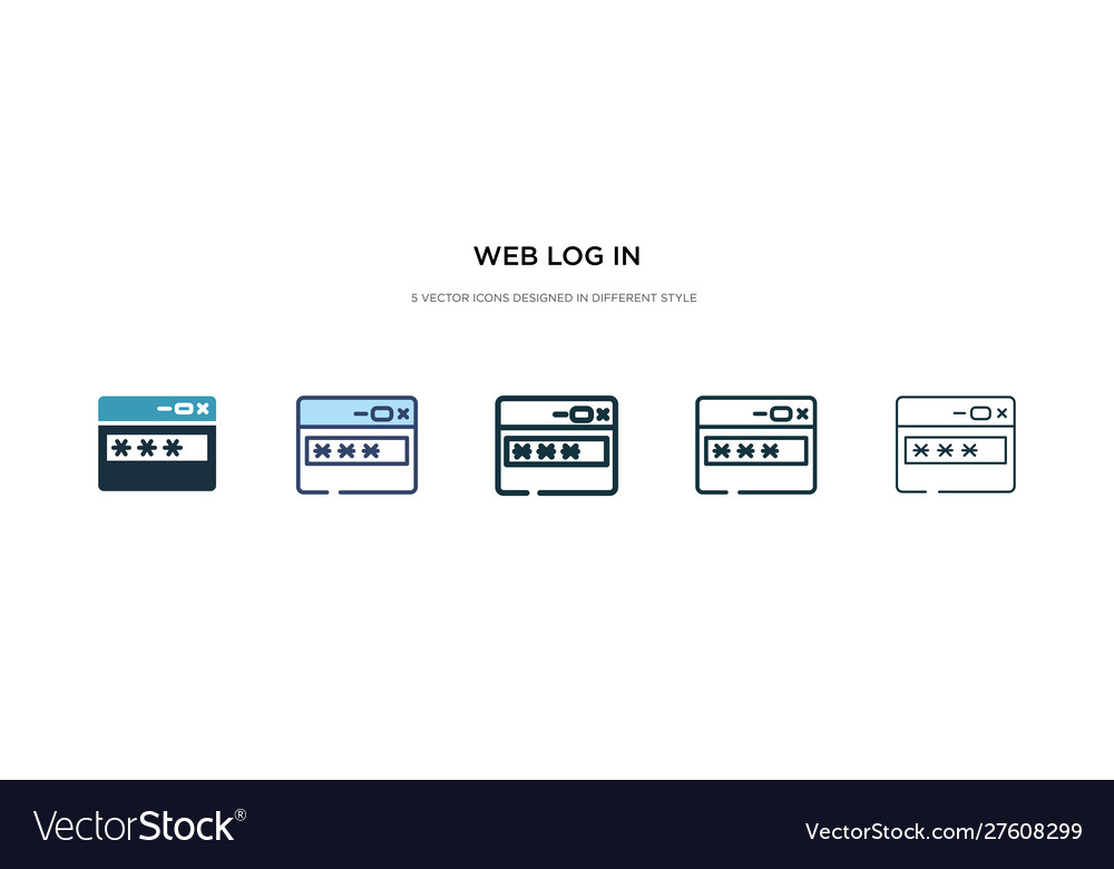 Web log in icon different style two colored