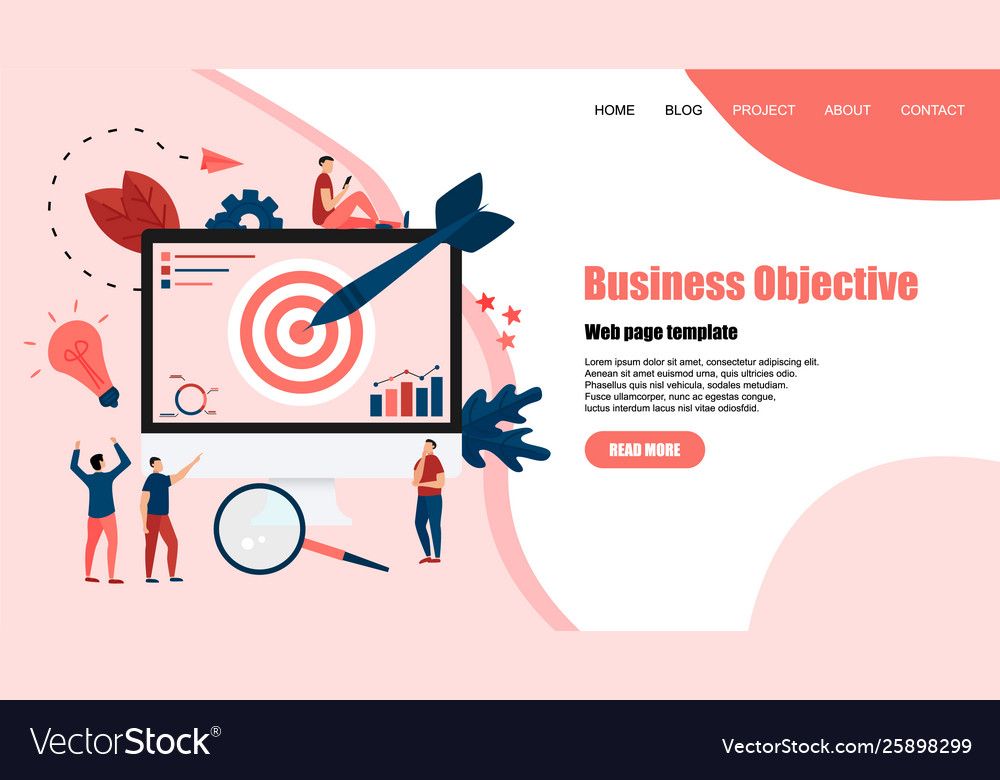 Webpage template business objective