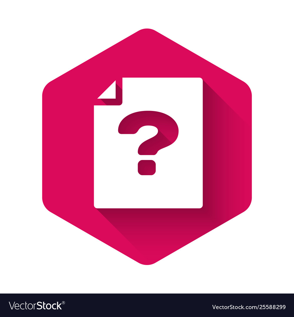 White unknown document icon isolated with long Vector Image White unknown document icon isolated with long