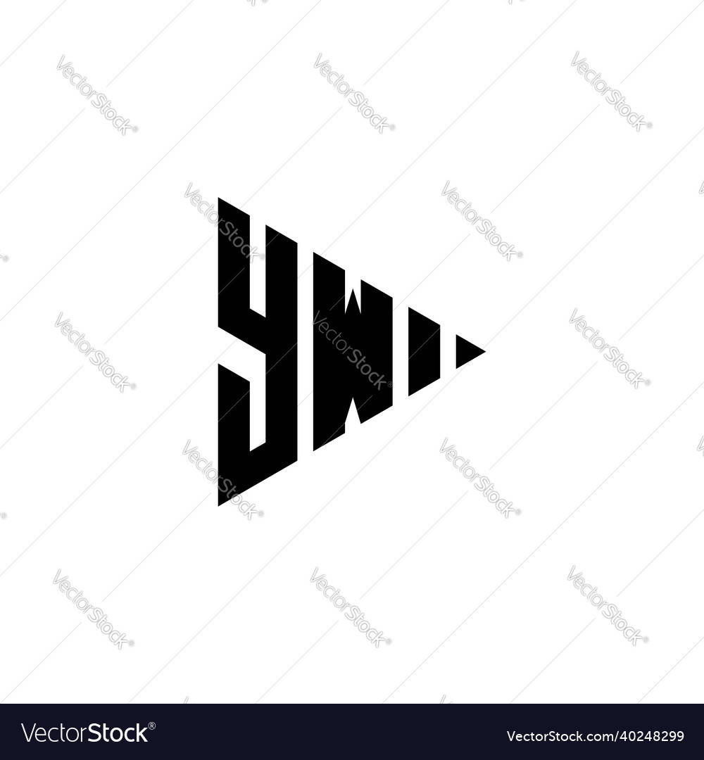 Yw logo monogram triangle shape play button Vector Image Yw logo monogram triangle shape play button