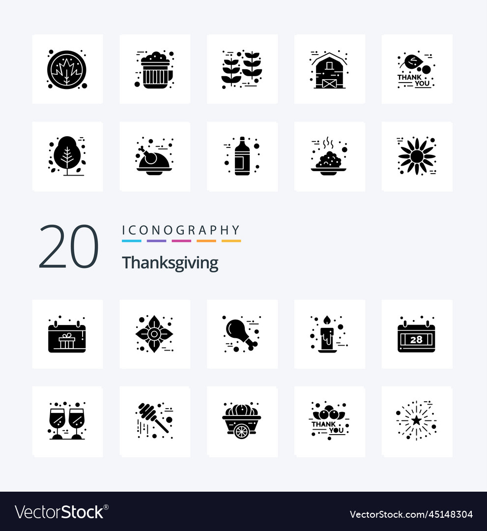 20 thanksgiving solid glyph icon pack like