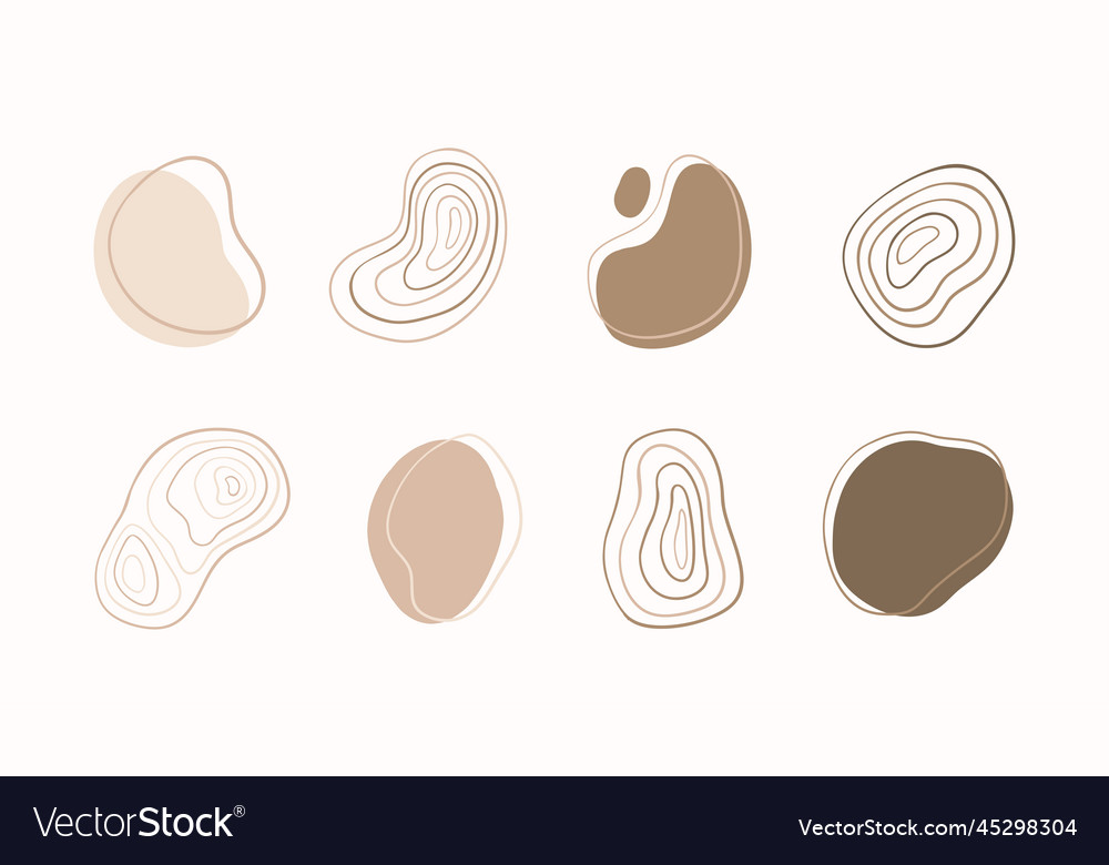 Abstract boho random blob shapes simple hand vector image Abstract boho random blob shapes simple hand