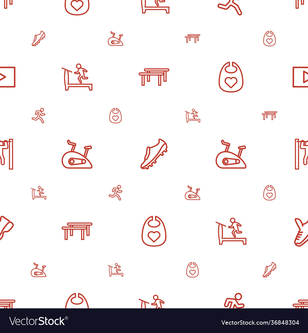 Active icons pattern seamless white background