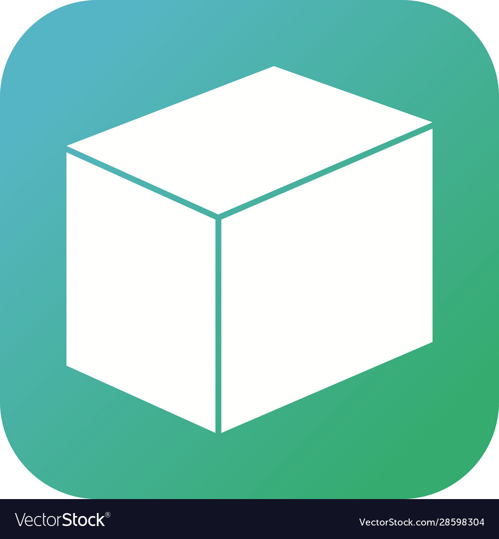 Beautiful cube glyph icon