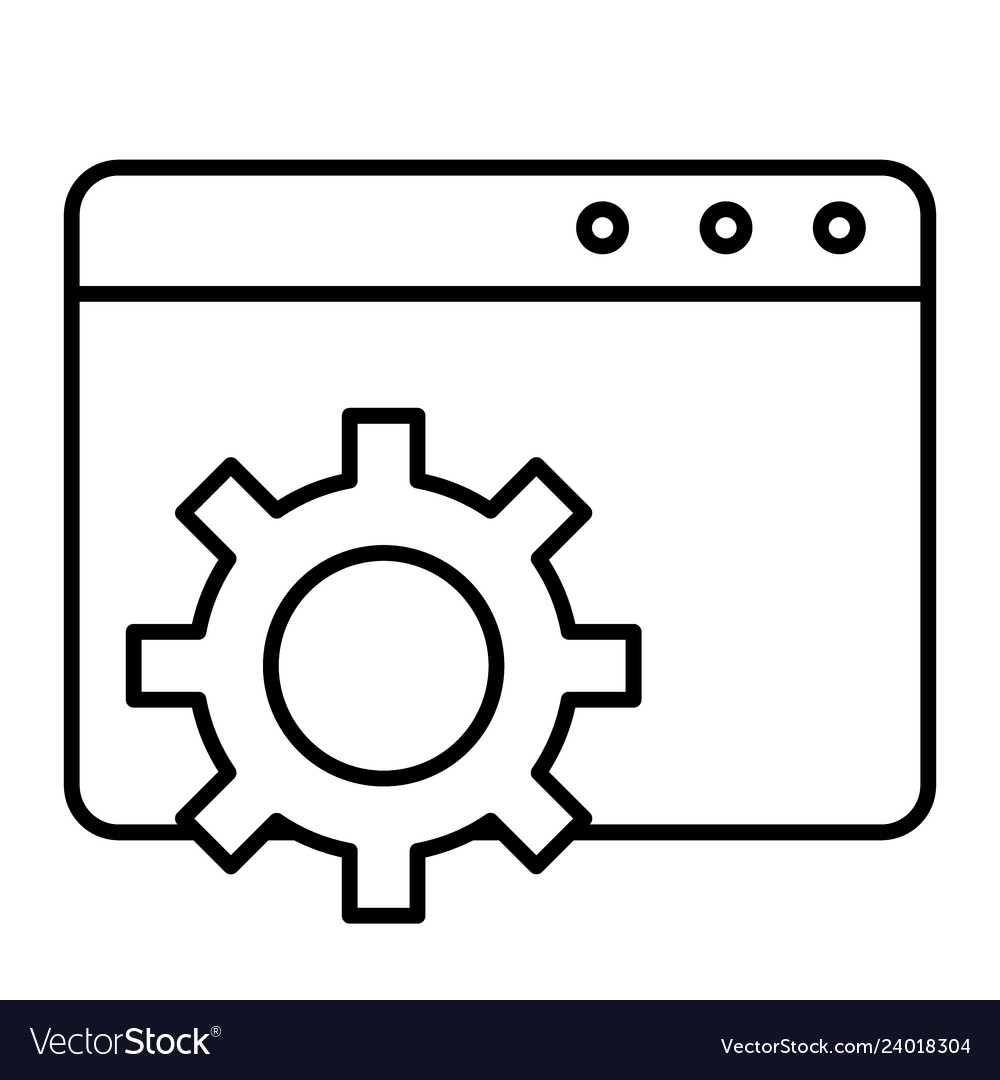 Browser settings thin line icon computer vector image Browser settings thin line icon computer