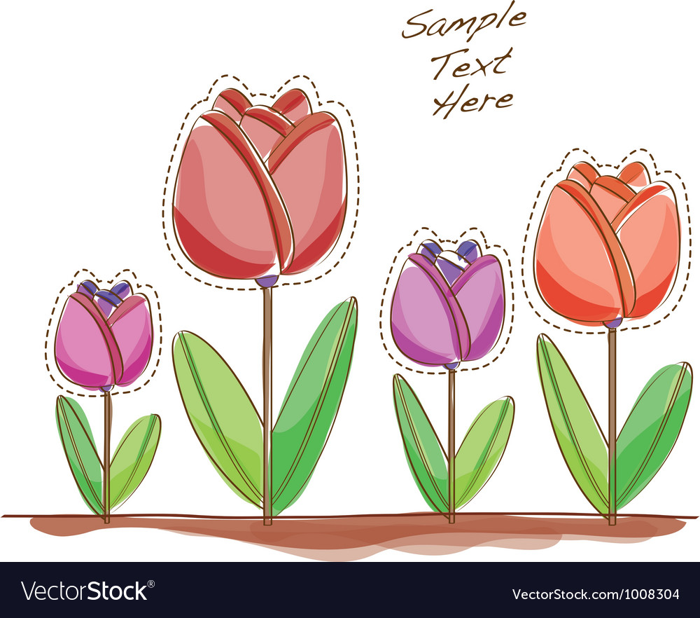 Cartoon tulips