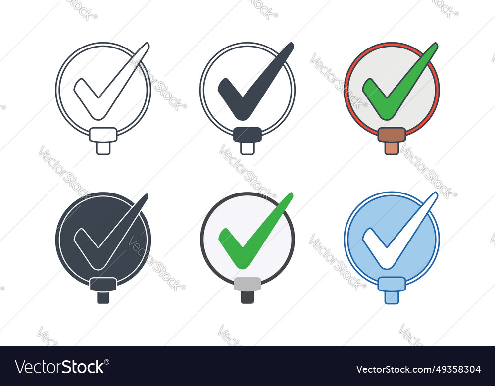 Check mark icon collection with different styles