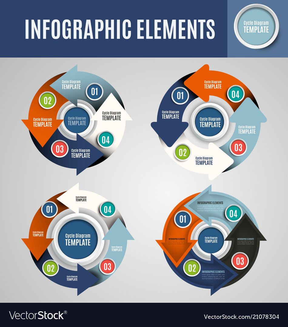 Circular Infographics Set - Process & Data