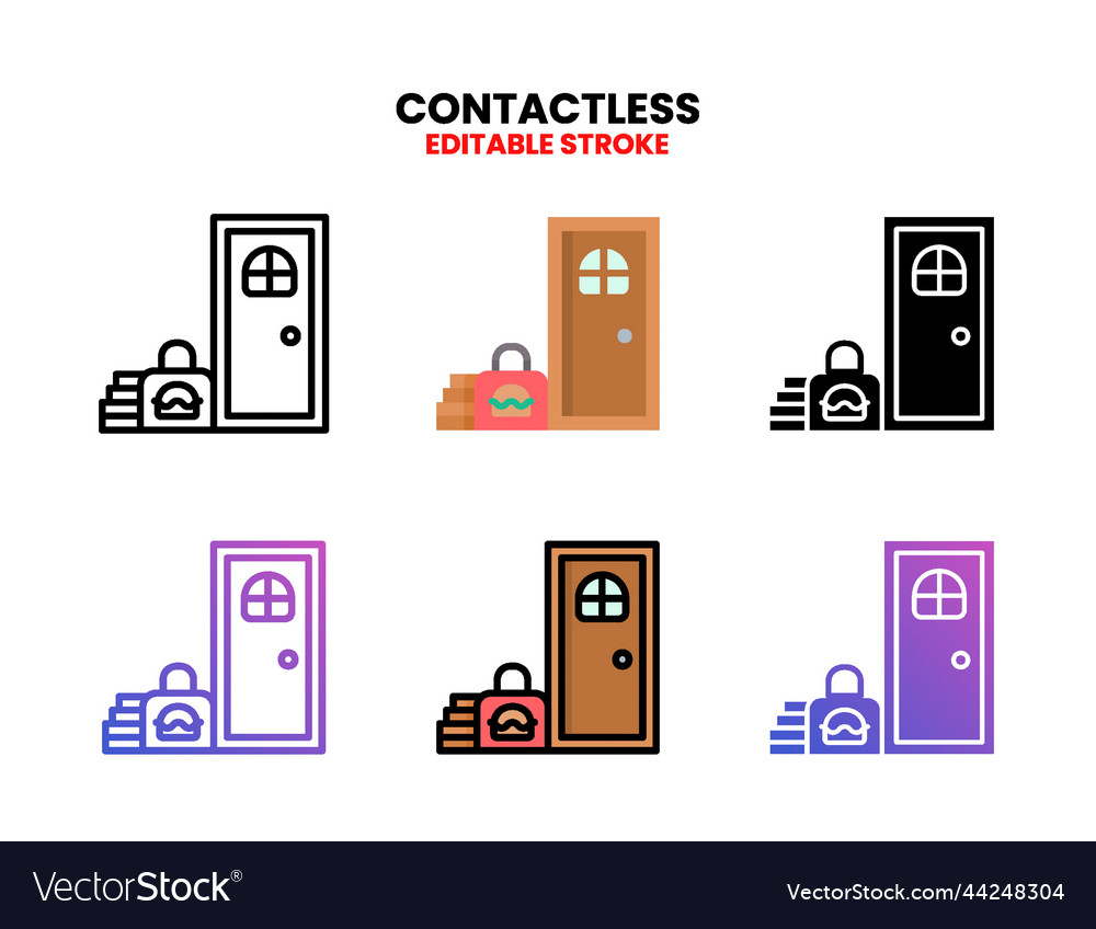 Contacless icon set with different styles vector image Contacless icon set with different styles