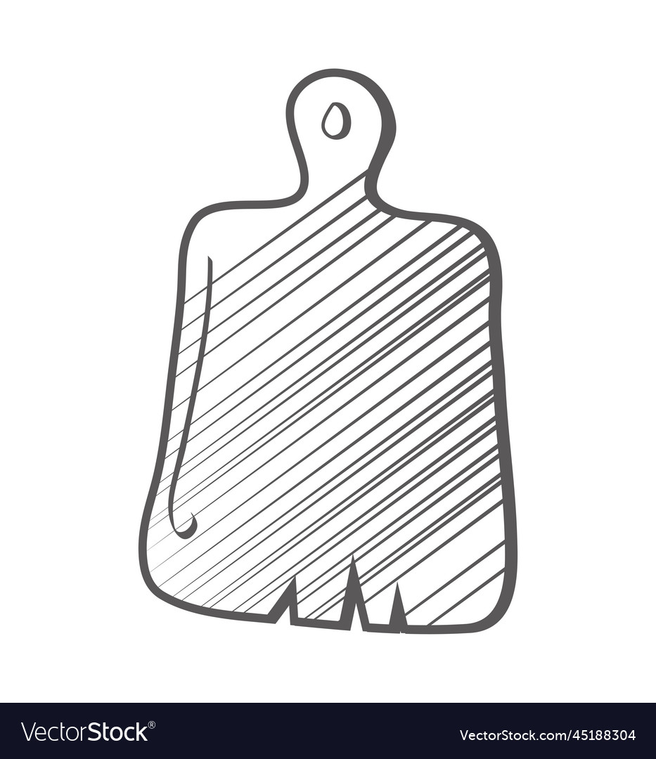 Cutting board sketch icon Royalty Free Vector Image