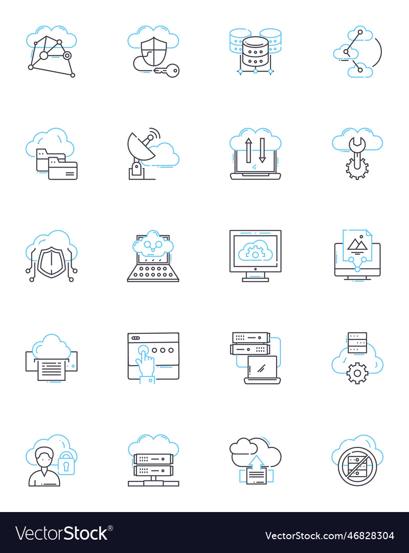 Data analytics linear icons set insights vector image Data analytics linear icons set insights