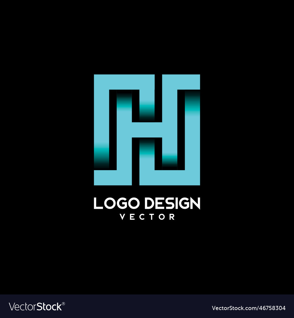 H symbol typography logo design