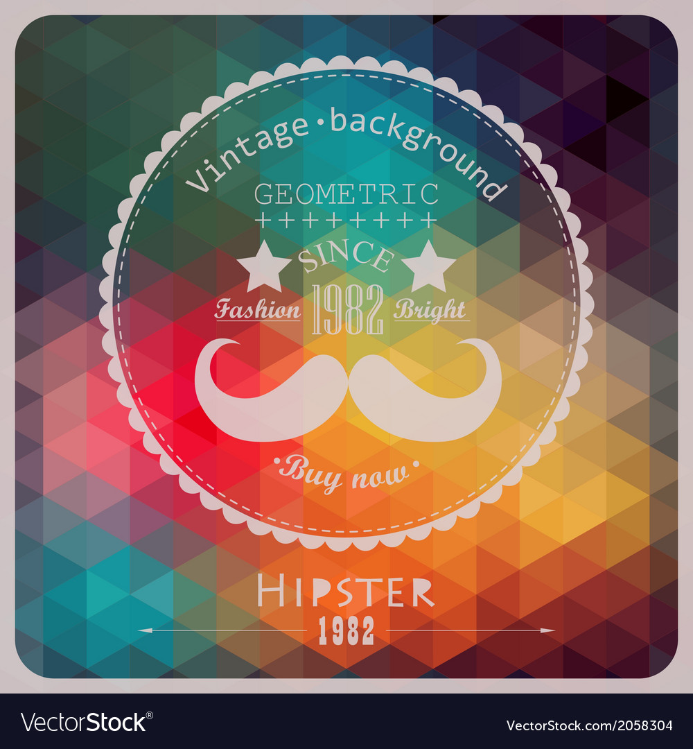 Hipster background made of triangles retro label