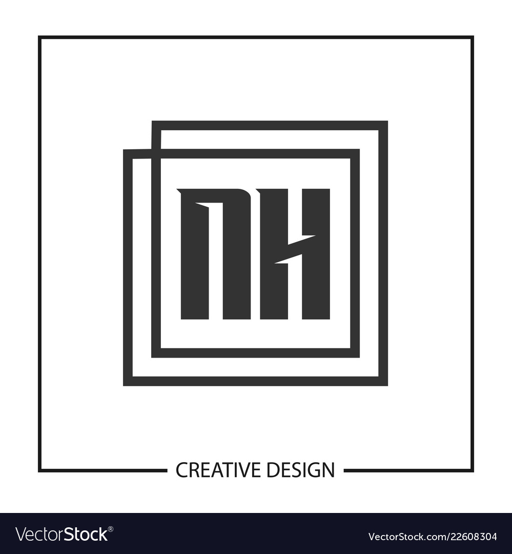 Initial nh letter logo template design