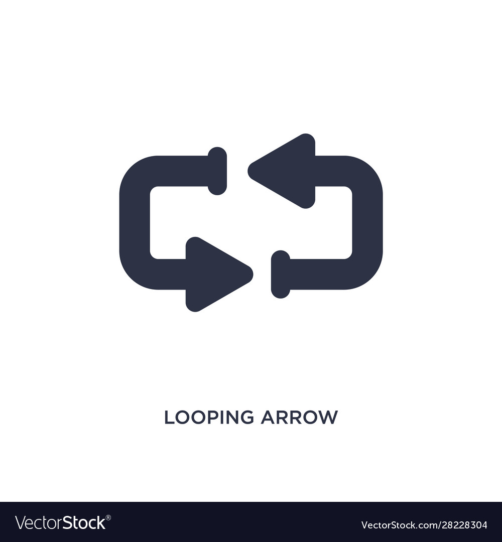 Looping arrow icon on white background simple