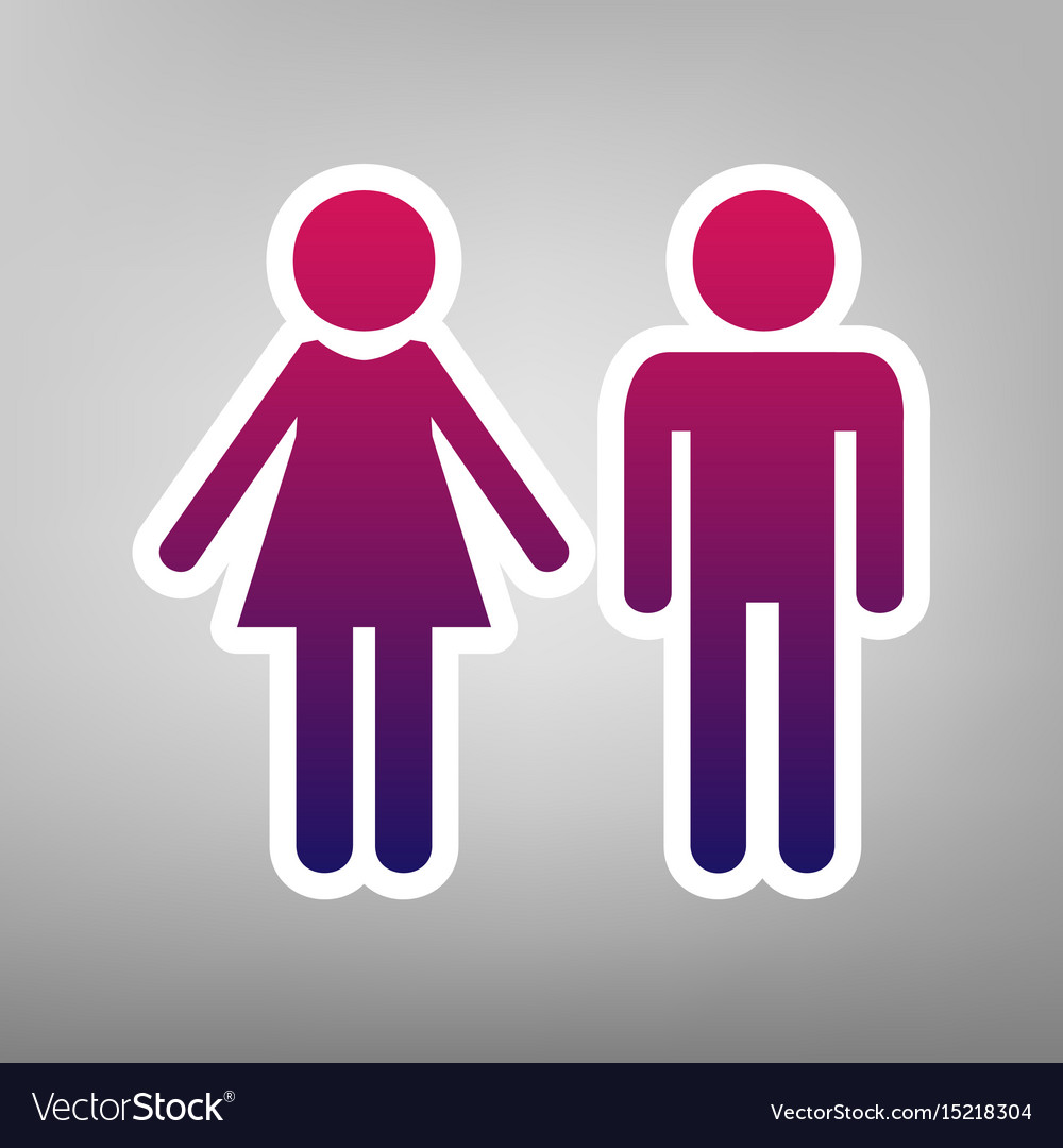 Male and female sign purple gradient icon