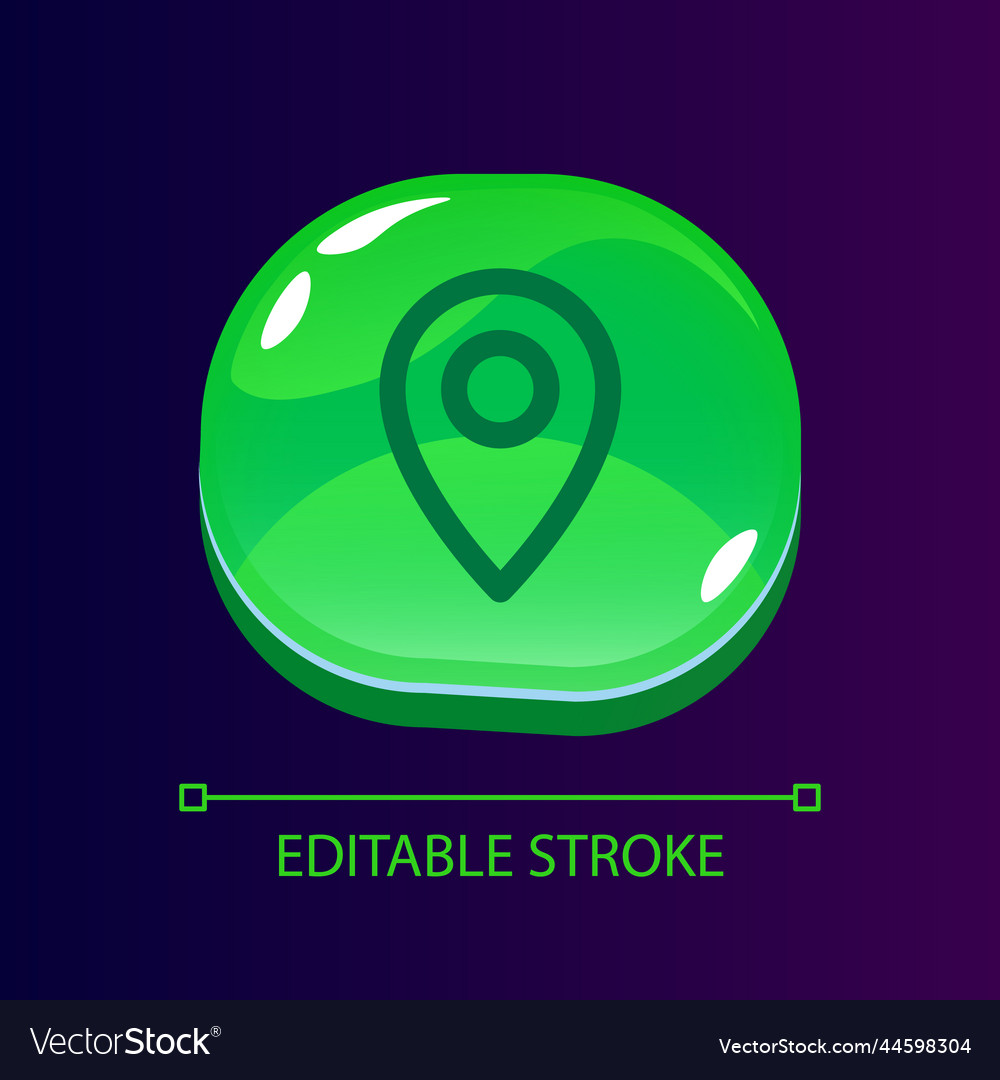 Mark on map glossy ui button with linear icon